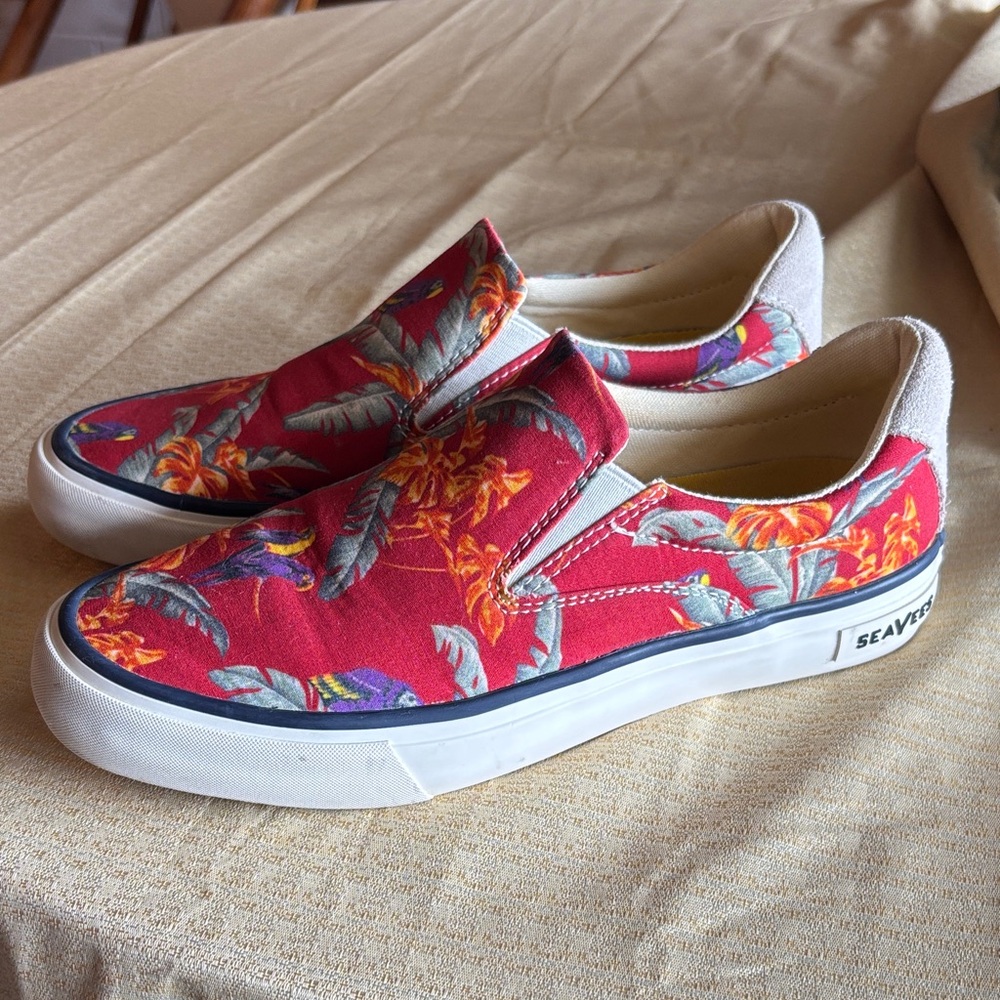SeaVees Hawthorn Magnum Poplin Twill Parrot-Print Slip-On Sneakers